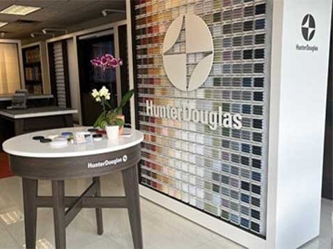 Hunter Douglas display of different fabics